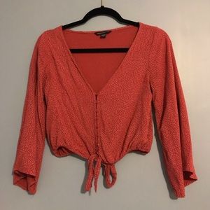 Red polka dot crop top